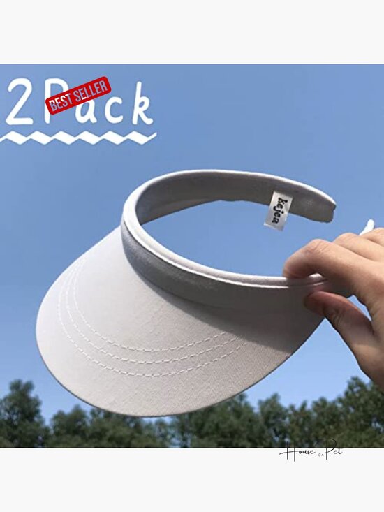2 Pack Clip On Visors Adjustable Sport Wide Brim Sun Hat main image 6